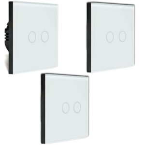 Kit interrupteur tactile sans fil et sans neutre - ELEGANCE12 - Double ALLUMAGE